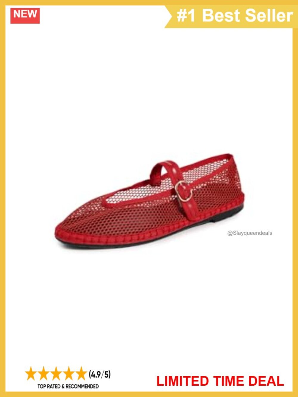 Mesh Mary Jane Flats Round Toe Buckle Strap Pull-On Minimal Cushion